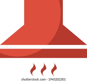Red extractor hood, illustration, vector on a white background