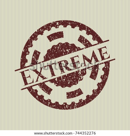 Red Extreme distressed grunge stamp