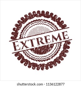 Red Extreme rubber grunge stamp