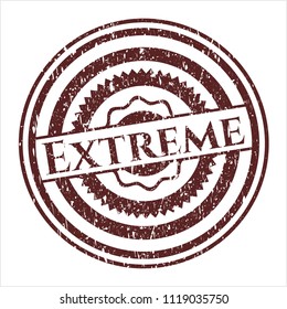 Red Extreme rubber stamp with grunge texture