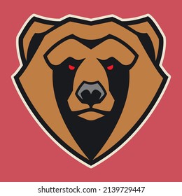 red eye Bear logo face vector 