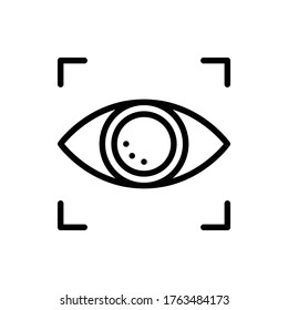 Red eye camera menu icon vector logo.