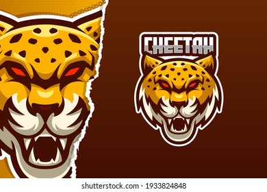 Red Eye Cheetah E-sport Logo Template