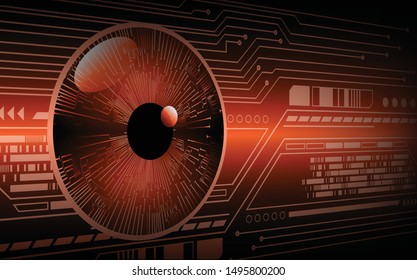 red eye cyber circuit future technology concept background