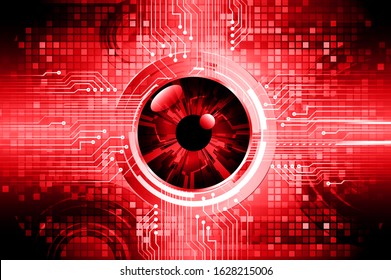 red eye cyber circuit future technology concept background