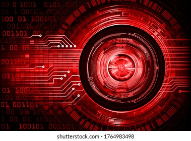 red eye cyber circuit future technology concept background