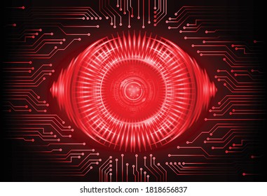 red eye cyber circuit future technology concept background