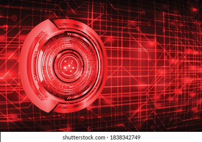 fondo del concepto de tecnología futura del circuito de los ojos rojos