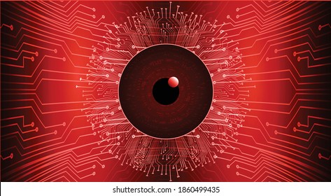 red eye cyber circuit future technology concept background