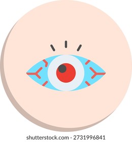 Icono de estilo de círculo plano de ojo rojo