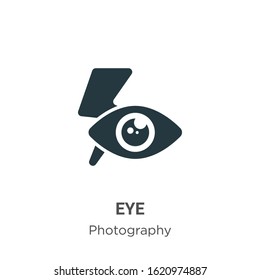 Red eye glyph icon vector on white background. Flat vector red eye icon symbol sign from modern photography collection for mobile concept and web apps design.