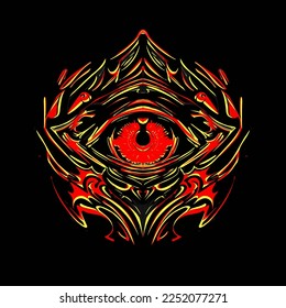 Red Eye Hand Drawn Illustration