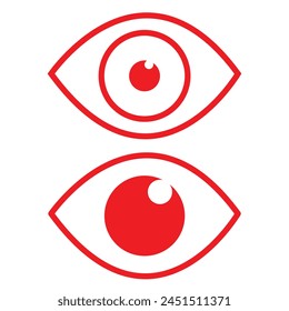 Red Eye icon Design Template, Creative Vision Logotype concept. Colorful Eye Logo vision. Vector Icon, Eye Care Logo Concept. Vector illustration. Eps file 303.