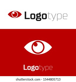 Red Eye icon isolated on white background. Logo design template element. Vector Illustration