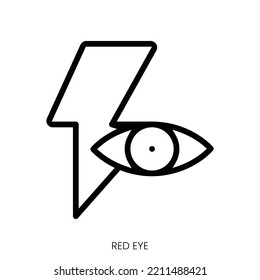 Red Eye Icon. Line Art Style Design Isolated On White Background