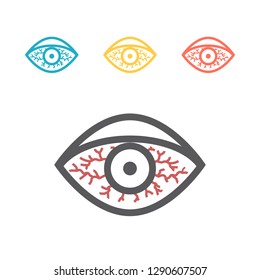 Red Eye Line Icon. Vector Sign For Web Graphics.