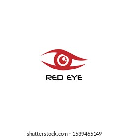 Red Eye Logo Design Template, Creative Vision Logotype concept. Colorful Eye Logo vision. Vector Icon, Eye Care Logo Concept