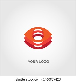 red eye logo. gradation color template design vector