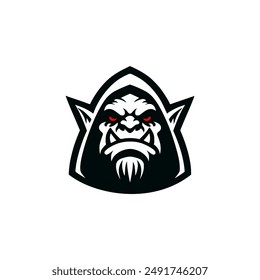 red eye orc monster logo vector illustration template design