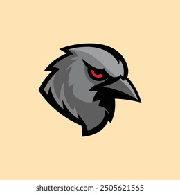 Red Eye Raven Vector Illustration