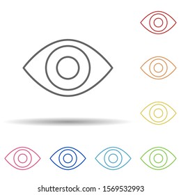 Red eye sign in multi color style icon. Simple thin line, outline vector of image icons for ui and ux, website or mobile application