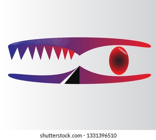 Red eye technology abstract background, vector desig