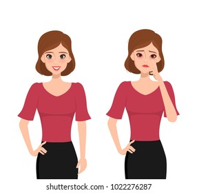 Red Eye Woman Character Vector Illustration Design.