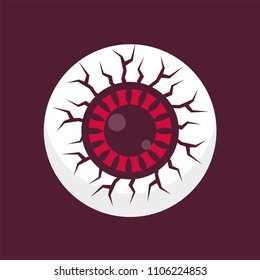 Red Eye Zombie Monster Flat Minimal Icon Design Vector Illustration