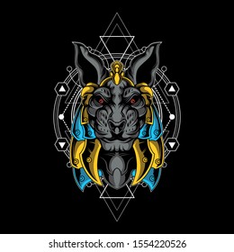 Red eyed anubis sacred geometry