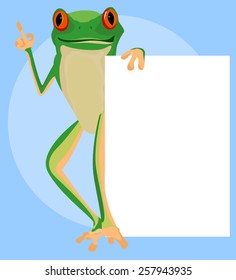 Red eyed tree frogs scene,vector cartoon background