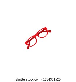 Red eyeglasses icon on a white background