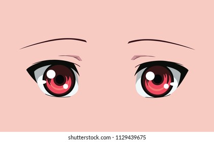 red eyes of anime girl