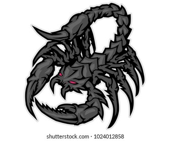 red eyes black scorpion monster cartoon character