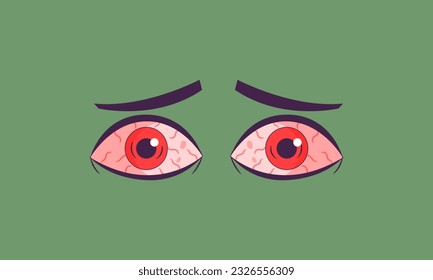 diseño plano vectorial de ojos rojos