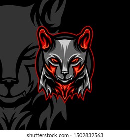 Red Eyes Cat esport gaming mascot logo template