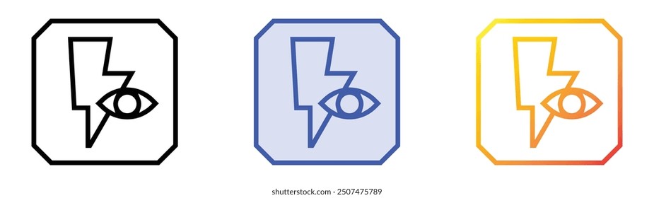 red eyes icon. Linear, Blue Fill and Gradient Style Design Isolated On White Background