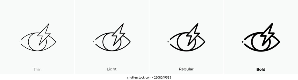 red eyes icon. Thin, Light Regular And Bold style design isolated on white background