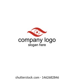 red eyes logo design vector