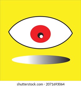 Red eyes on a yellow background are used for wallpapers, picture books, book covers, the web and the internet.