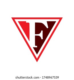 Red F triangle down vector template