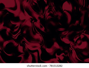 Red fabric background. Bright cloth wallpaper. Red material folds. Smooth drapery backdrop. Glitter effect. Silk textile texture for banner template. 