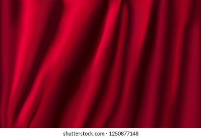red fabric background vector illustration, realistic style, 3D