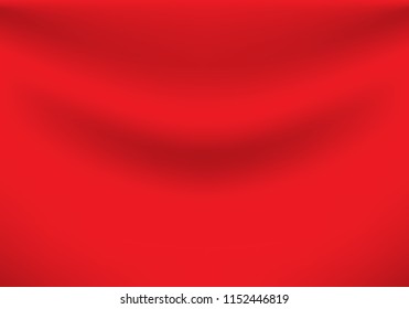 Red fabric blank wave soft background vector illustration.