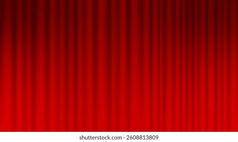 Red fabric curtain texture background. Vector illustration