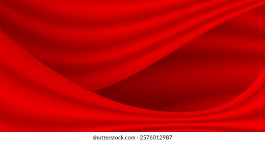 red fabric luxury background, elegant curtain red for banner background