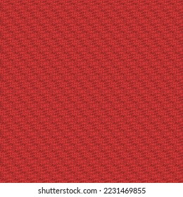 Red fabric, made of wool or something else, with ribs on the diagonal. A piece from a rustic blanket. Textured background.