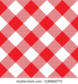 Red fabric texture. Vector illustration. Flat tablecloth pattern