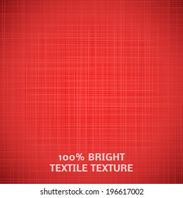 Red fabric texture. Vector illustration for your elegant design. Beautiful realistic effect. Chic romantic cover for book, bag, web page background, surface. Bright attractive style.