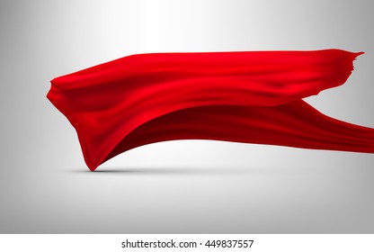 red fabric wave abstract background vector illustration