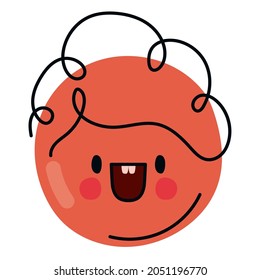 red face design over white